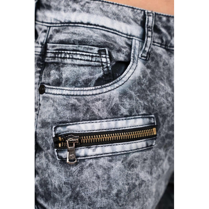 Чоловічі джинси Cipo & Baxx Slim-Fit, Biker, Чорні (31W/34L, Розмір 39) з ефектом Destroyed та стразами