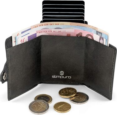 ZNAP® Slim Wallet - Тонкий картхолдер для чоловіків з RFID захистом, чорний (12 карт)