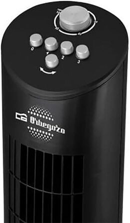 Турбовентилятор Orbegozo TW 0800 з таймером, відсіком для ефірних олій, 3 швидкості, поворотний, 60 Вт, чорний