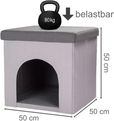 Кігтечка-будиночок для собак та котів 50x50x50 см, сірий