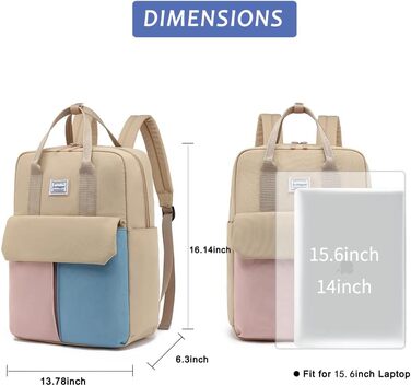 Рюкзак FUXINGYAO для жінок з відділенням для ноутбука 15,6 дюймів, антикрадійний, 23L, для подорожей та навчання
