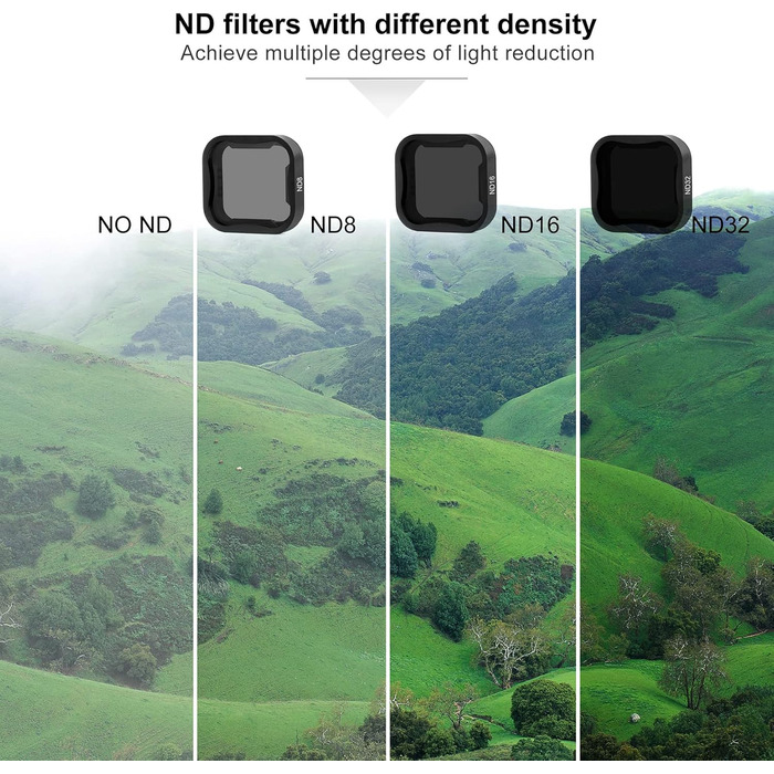 Фільтри для GoPro Hero 7 6 5: Набір SOONSUN (ND8, ND16, ND32, CPL, червоний, маджента) - 6 шт.
