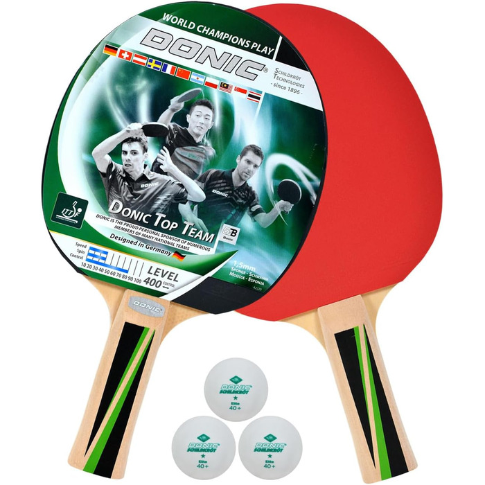 Набір для настільного тенісу Donic-Schildkröt TOP Teams 400 у кейсі, 2 ракетки