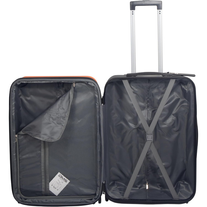 Набір валіз DMS® 7-елементів: 3 валізи (M/L/XL) з ABS-пластику, 360° колеса, кодовий замок + 4 чохли для одягу. Легкі, міцні, розширювані, для подорожей та бізнесу (Помаранчевий)