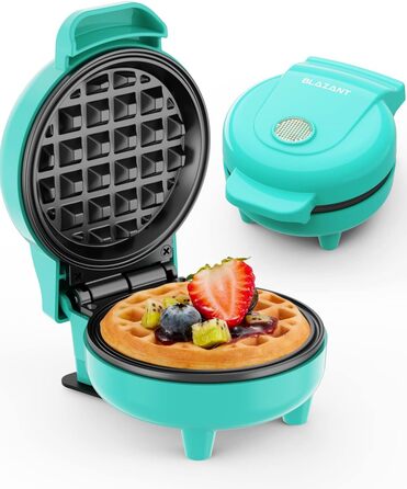 Вафельниця Mini BLAZANT: компактна, 550W, для свят та дітей (блакитна)