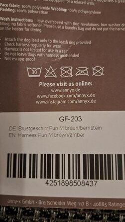 Anny-X нагрудник для собак, чорний/червоний, розмір M