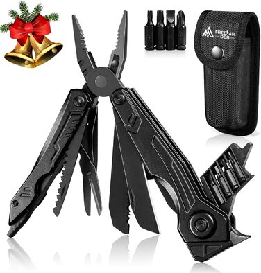 Мультитул Freelander 21-в-1: плоскогубці, ніж, пилка, набір біт для викрутки - для кемпінгу та відпочинку на природі. У комплекті нейлонова сумка. Чудовий подарунок для чоловіків