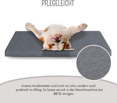 Лежанка для собак Leo 100x60x5 см та килимок 60x100 см, антрацит, знімний чохол, м'яка підкладка