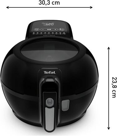 Tefal FZ7738 ActiFry Genius+ Hot Air Fryer | Air Fryer with Stirring Arm, No Shaking | 1500 W | 1.2 kg for 6 People | 9 Automatic Cooking Menus | Energy-Saving | Healthy Oil-Free Fryer | Black ActiFry Genius +