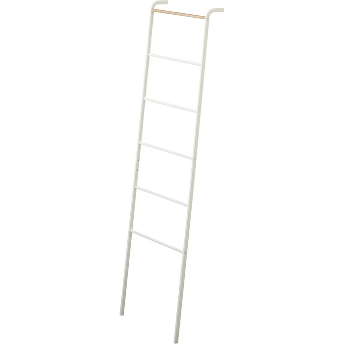 Yamazaki 2813 TOWER Leaning Clothes Rack, Steel/Wood, Minimalist, 45 x 24 x 160 cm (White, Single)
