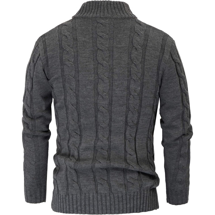 Чоловічий в'язаний кардиган PJ PAUL JONES з ґудзиками, візерунок коси, для осені/зими, темно-сірий, розмір M