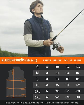 Обогревна жилетка для чоловіків SZNX з Powerbank – флісова жилетка з 6 зонами обігріву, USB акумулятор, 3 режими температури, зимова жилетка, колір: синій