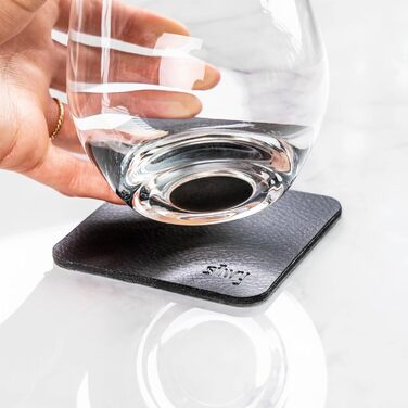 silwy® Magnet Glasses, fine crystal glasses with perfectly integrated magnets and metallic Nano-Gel coasters (Long Drink // 0.4 Liters)