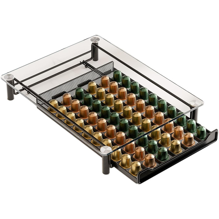 Підставка для капсул Nespresso SEVENLINE - органайзер для 60 капсул, кришталеве скло