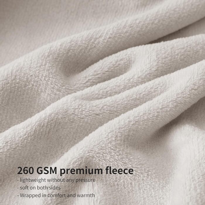 Плед Aisbo: м'який та затишний плед з флісу 150x200 см XL, теплий плед для дивана, затишна пледова ковдра для вітальні та дивана на зиму (220 x 240 см, бежевий)