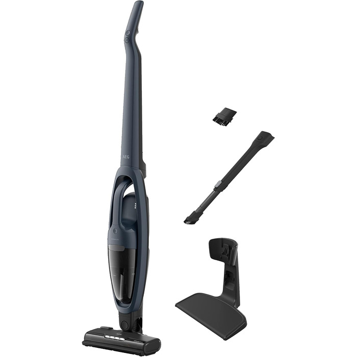 AEG ULTIMATE 5000 CLEAN AS52CB21DB Cordless Vacuum Cleaner / 2in1 / pleasantly quiet 79 dB(A) / 58% recycled material / up to 50 min runtime / automatic / freestanding / all floors / incl. accessories / Blue 2023 model 21.6V Blue with accessories