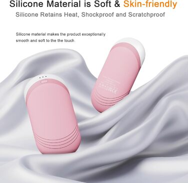 Електричні грілки для рук Karecel 2 шт., акумуляторні, з силікону, 6000mAh, рожеві