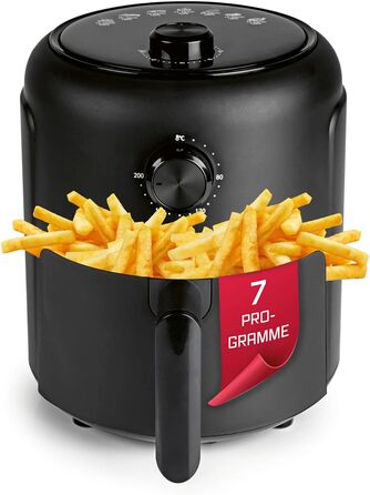 Фритюрниця повітряна GOURMETmaxx 2.3л з таймером та сенсорним екраном | 8 функцій, 7 програм | Економія енергії, майже без олії | Міні-піч 1000 Вт