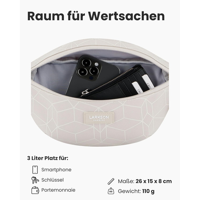 Чоловіча/жіноча поясна сумка LARKSON Finn - стильна гірчаста сумка на пояс для спорту, відпочинку, міста, фестивалів, кросбоді з водонепроникним піском