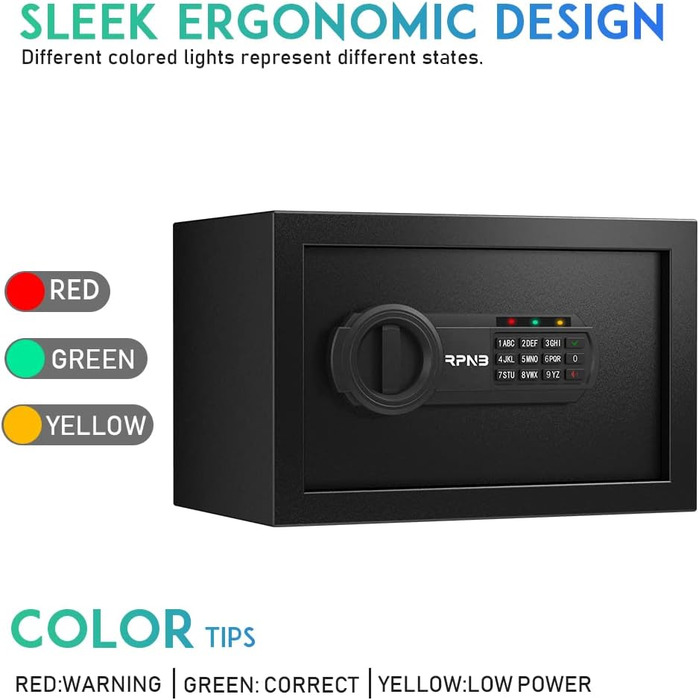 Електронний сейф RPNB Luxus Tresor з кодовим замком, 51 л – для дому, офісу, готелю, зберігання грошей та коштовностей