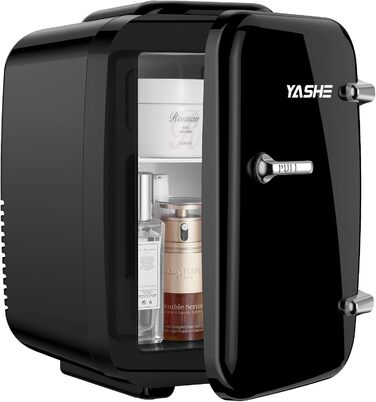Міні-холодильник YASHE 4L для косметики та напоїв, 220V/12V, термоелектричний, чорний