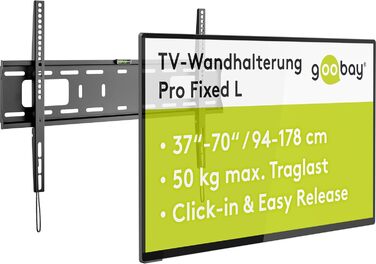 Настінне кріплення для телевізора Goobay Basic Fixed M 32-55 дюймів, VESA 600x400, до 50 кг, ультратонке 20.5 мм