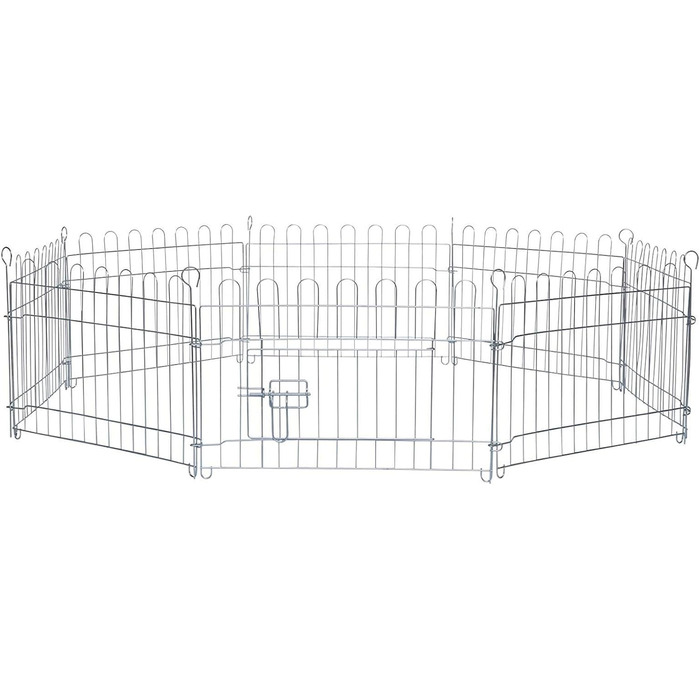 Клітка для кроликів Lionto, 59x58 см, розширювана, з металу, для вуличного використання, з підставками, дверцятами та сіткою, стійка до погодних умов, 8 елементів