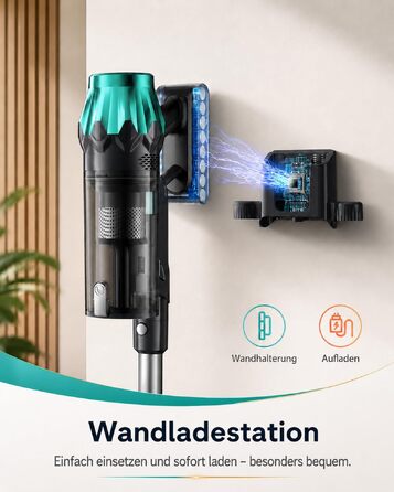 Акумуляторний вертикальний пилосос Vexilar V15Max 65КПа з функцією вологого прибирання та коліноподібною трубкою, сірий