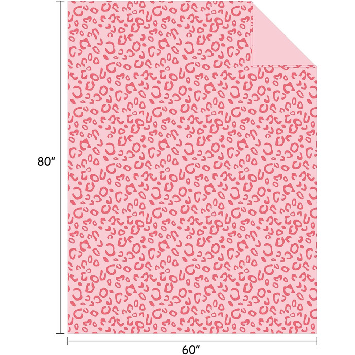 Плед з флісу FIBER HOUSE: теплий, м'який, 150x200 см, колір коричневий леопард/рожевий леопард