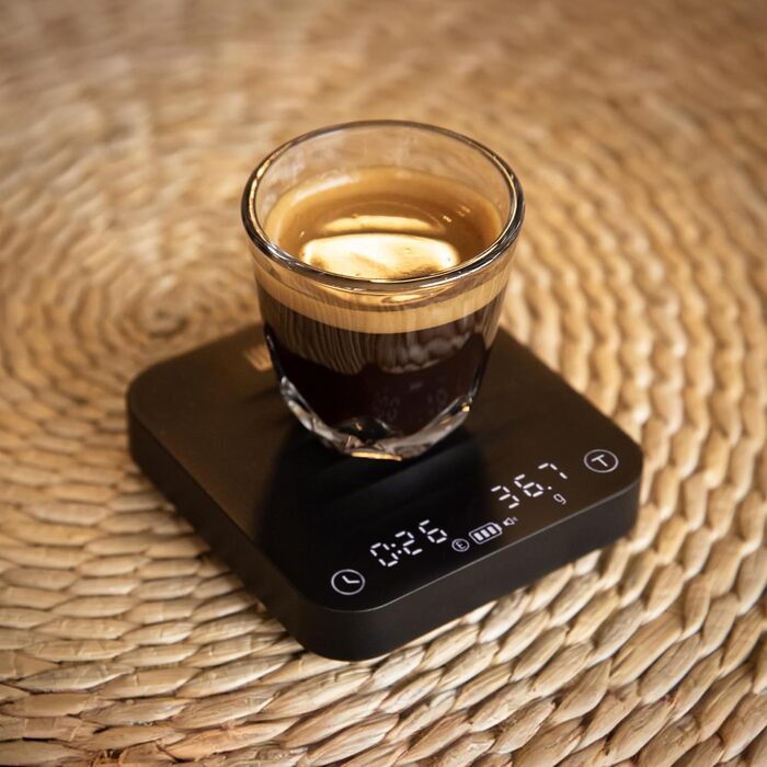 WACACO Exagram Pro Digital Kitchen Scale with Timer - Espresso Scale, Rechargeable, Black