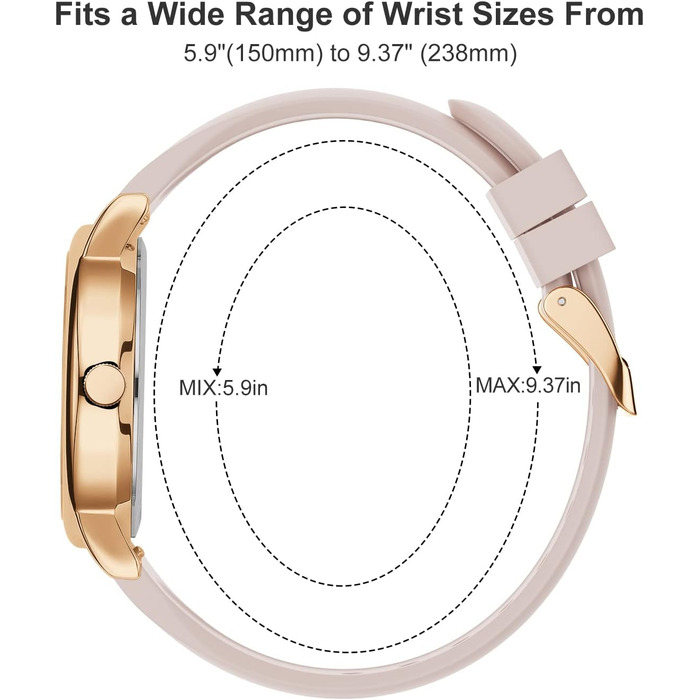 Водонепроникні годинники для медсестер та медичних працівників GOLDEN HOUR, рожеве золото, шампань, силіконовий ремінець, 24 години, секунди