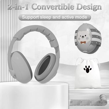 Навушники для захисту слуху Mumba Baby сірого кольору