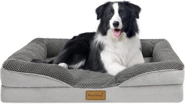 Orthopedic Dog Bed for Large Dogs - Dog Basket, Dog Sofa, Washable with Egg-Shaped Foam, Dog Couch with High Edge and Non-Slip Bottom for Large Dogs, 111x80cm (L - 91x68cm)