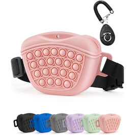 Сумка для ласощів для собак Gobeigo з кликером для дресирування, на пояс, рожева