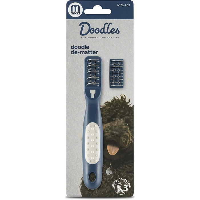 Mikki Slicker Brush - щітка для розгладження шерсті собак та цуценят, для пуделів та їх гібридів (Cockapoo, Labradoodle, Cavapoo, Maltipoo, Golden Doodle), з нержавіючої сталі