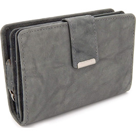 ekavale Women's Wallet made of soft leather with RFID protection - Women's Portemonnaie (Gray)