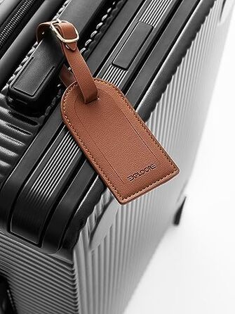 Чемодан ручної об'єм, тріумф 35x22x55 см, міцний, з колесами, з полікарбонату, TSA-замок, ідеальний для подорожей, чорний/шампань рожевий (чорний/срібний)