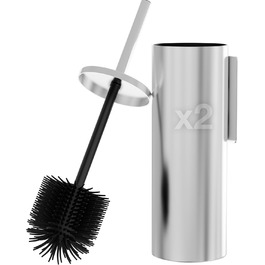 Набір щіток для унітазу Hovea (2 шт.) - чорний колір, силікон та метал. Кріплення на стіну без свердління. Тримач для щіток. Модель WC3620