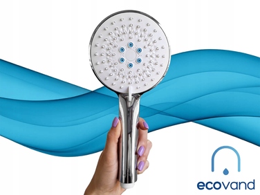 Душова лійка EcoVand Intense срібляста, кругла, 3-функціональна