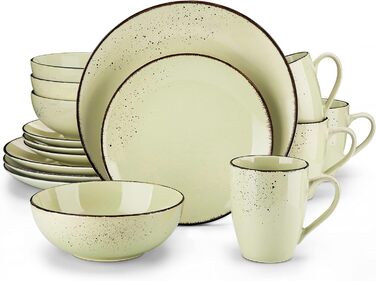 Набір посуду Vancasso Navia 16 TLG: 16-ти частинний сервіз зі штучного каменю, світло-блакитний, вінтажний стиль