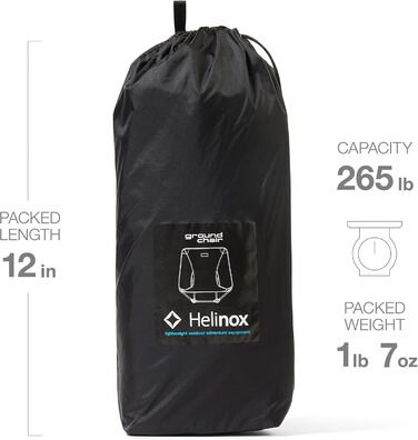 Стілець Helinox Ground Chair: легкий, складний, для кемпінгу та подорожей, чорний