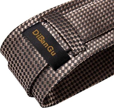 Чоловіча краватка DiBanGu з шовку, візерунок пає, квітковий принт, комплект: краватка, нагрудна хустинка, краватки-застібки, краваткова блискавка, класичний стиль, для весілля, свят, чорно-золота в клітинку