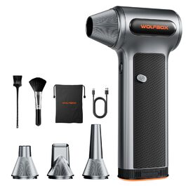 Електричний бездротовий пилосос-піскодув WOLFBOX MF200, 3-ступеневий, 4 насадки для ПК, авто, дому та вулиці