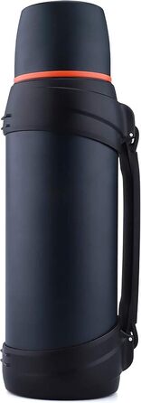 2.5L Thermos Flask/Thermos Jar, Stainless Steel Insulated Flask/Drinking Bottle, Insulated Flask with 2 Drinking Cups, Double-Walled Insulation Camping Water Bottle, 24h Hot & Cold (Dark Blue)