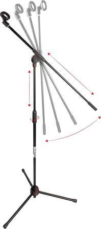 Стійка для мікрофона RockJam MS050 з шарнірною консоллю – міцна сталева конструкція