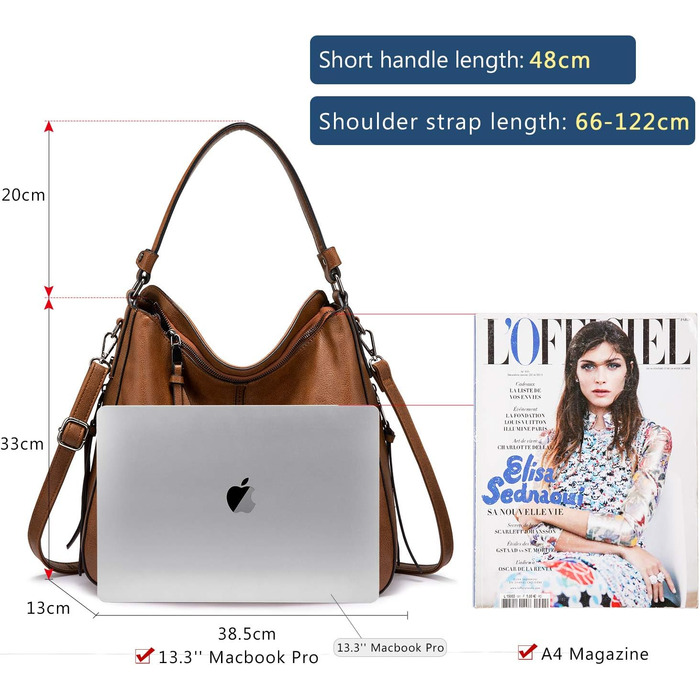 Жіноча сумка-шопер Reaer середнього розміру, чорно-пісочного кольору, зі шкіри PU, на плече та через плече, вінтажна сумка-хобо для роботи, офісу та покупок