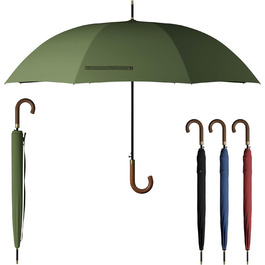 Sapor Design Umbrella Stick Umbrella Stormproof Auto-Open Windproof | XXL Large & Stable for 2 People Ladies & Gentlemen | Golf Umbrella Travel – 123 cm Ø Elegant Green - Classic
