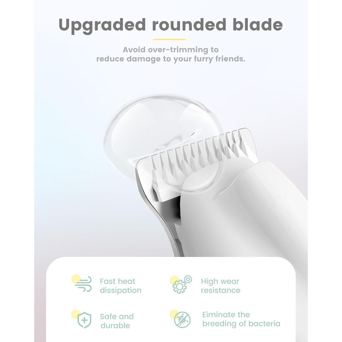 Триммер для собак PfotenTrim Pro: тиха машинка для стрижки лап, вух, обличчя з LED-підсвічуванням та Type-C зарядкою