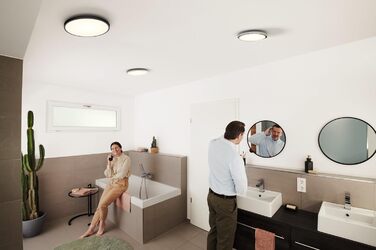 LEDVANCE Smart LED Bathroom Lamp white, 1200LM, 3000-6500K, 300mm x 70mm, IP44, Orbis Bath Bathroom Light with Wifi Technology, dimmable, controllable via app and voice assistants (Chrome, 30cm, Disc)