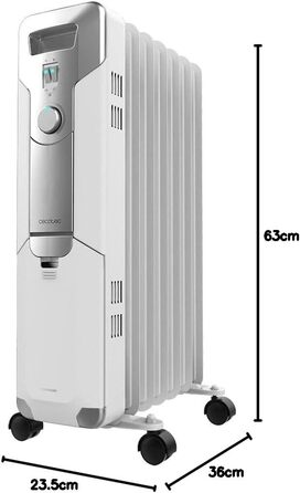 Електричний масляний радіатор Cecotec ReadyWarm 11000 Space, 2500 Вт, 11 ребер обігріву, 3 режими, 25 м², білий